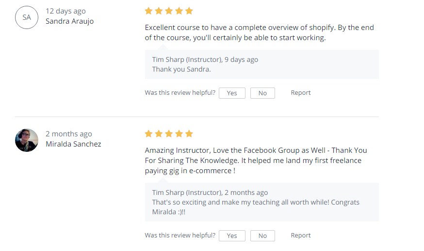 48. Student Reviews - Make Money - Become a Shopify Expert (from zero to hero !)