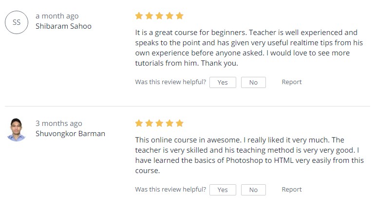 Beginner Photoshop to HTML5 and CSS3 - Reviews
